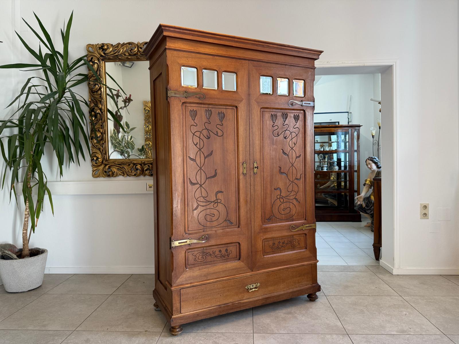 Sale Originaler Jugendstil Kleiderschrank Kasten Antiquität G2196