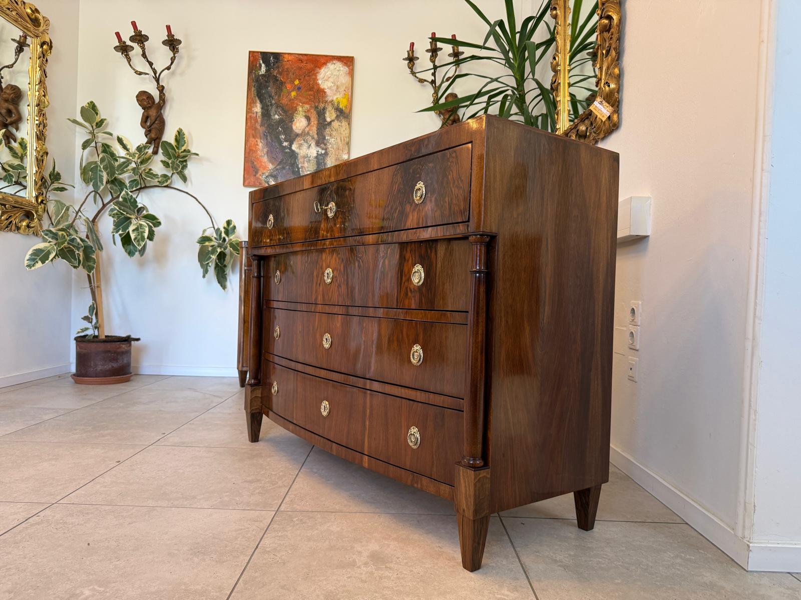 Restaurierte Biedermeier Schreibkommode Nussholz Antiquität G1967