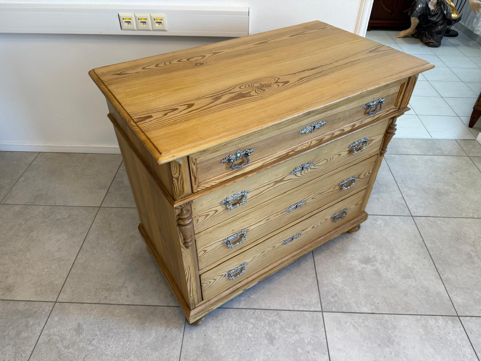 Restaurierte Gründerzeit 4 Laden Kommode Ladenschrank Naturholz G1930