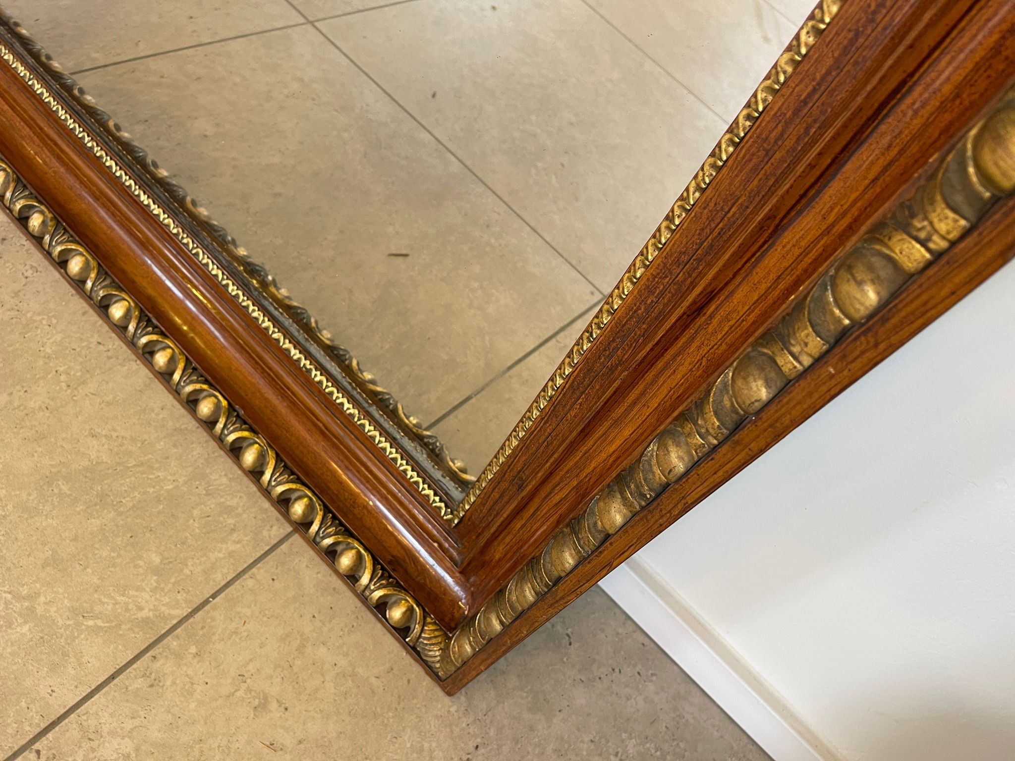 Biedermeier Spiegel Wandspiegel Original Nussholz Furniert E1011