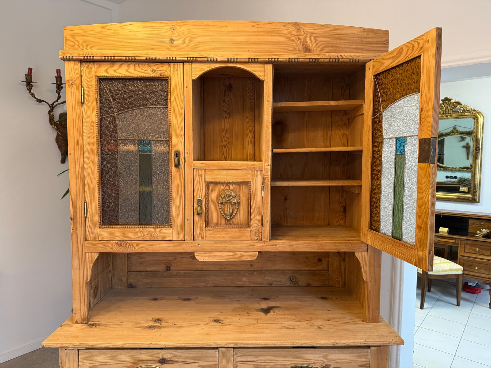 Originale Jugendstil Küchenbuffet Küchenschrank Küchenkredenz G2301