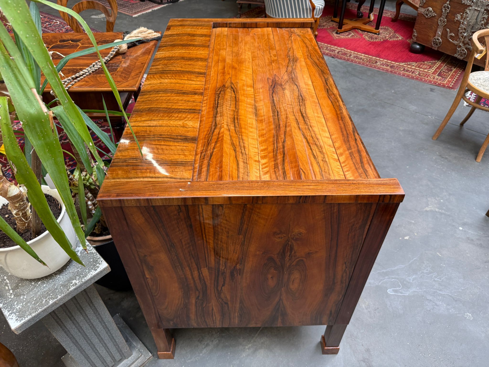 Restaurierte Biedermeier Schreibkommode Sekretär Nussholz Antiquität G2054