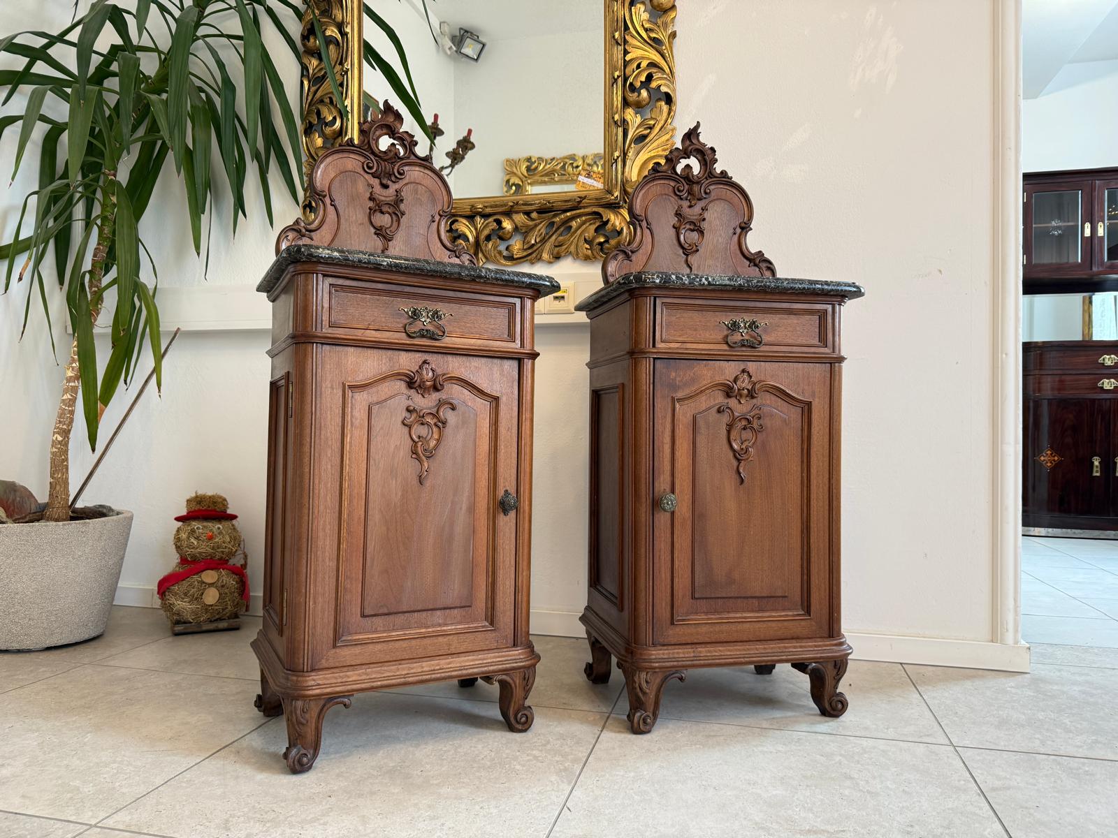 Originales Pärchen Gründerzeit Historismus Nachtkasterl Pfeiferlbarock  Antiquität D1030