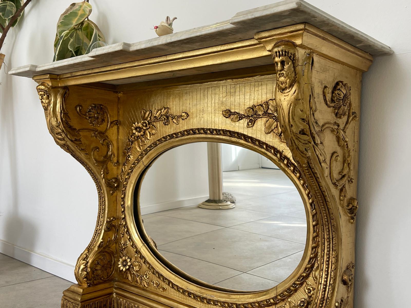 SALE Vergoldete Biedermeier Konsole Podest Antiquität G1339