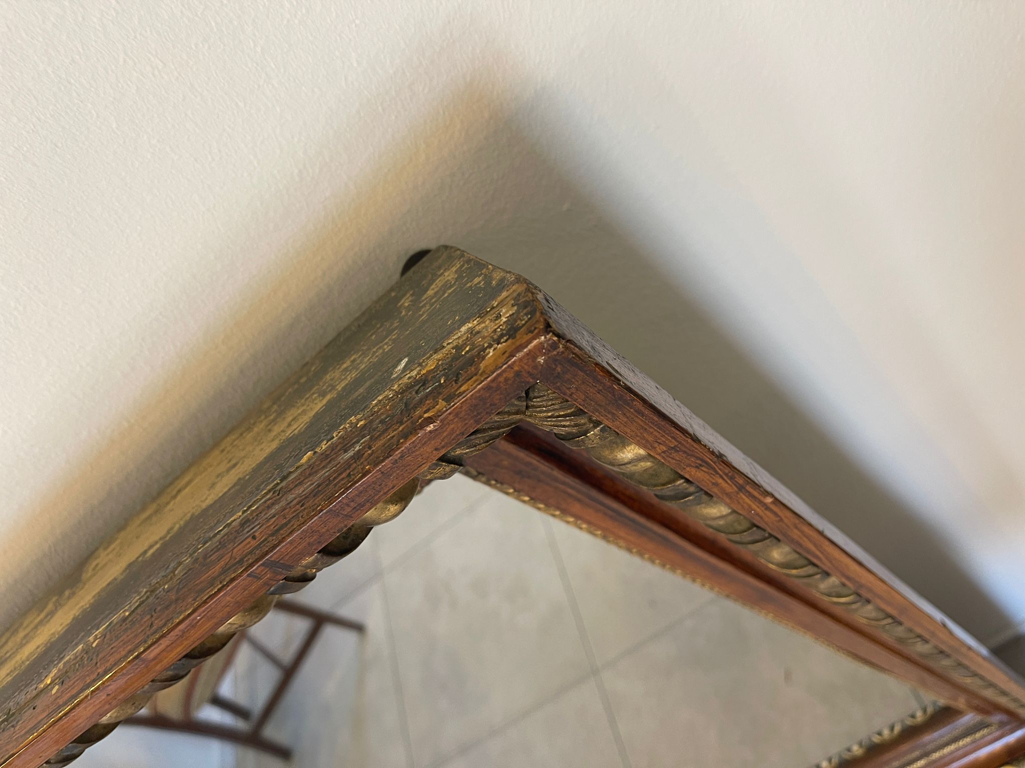 Biedermeier Spiegel Wandspiegel Original Nussholz Furniert E1011