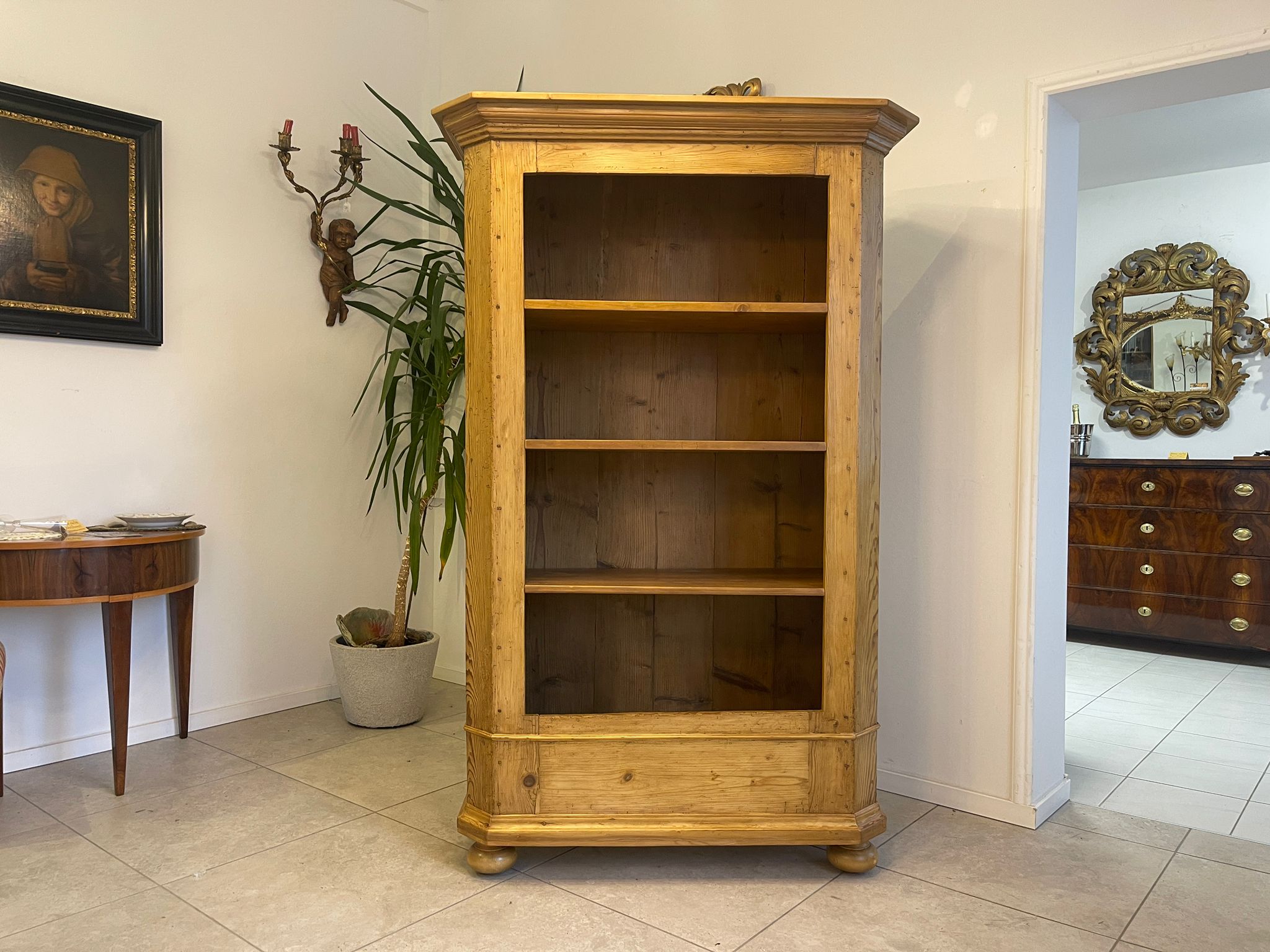 Altes Bücherregal Stellage Bauernregal Gründerzeit Naturholz Bauernmöbel E1018