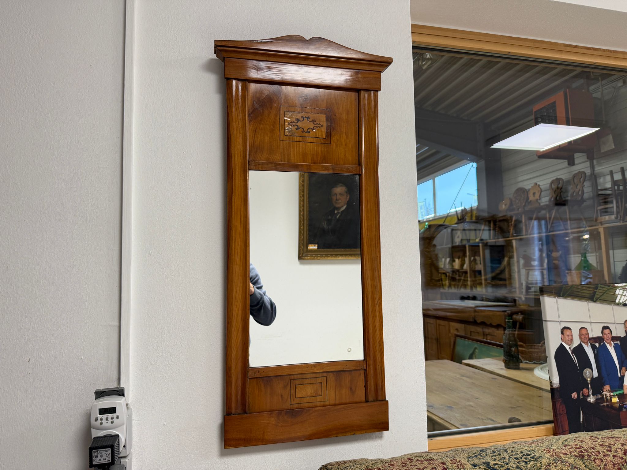 Intarsierter Kirschholz Spiegel Biedermeier Spiegel G2229