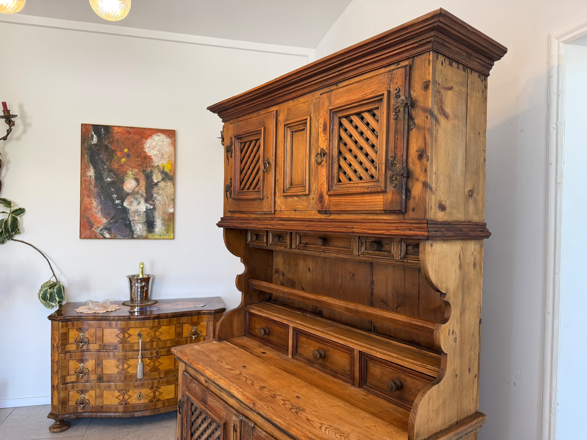 Biedermeier Bauernkredenz Küchenschrank Küchenkredenz Original D2618