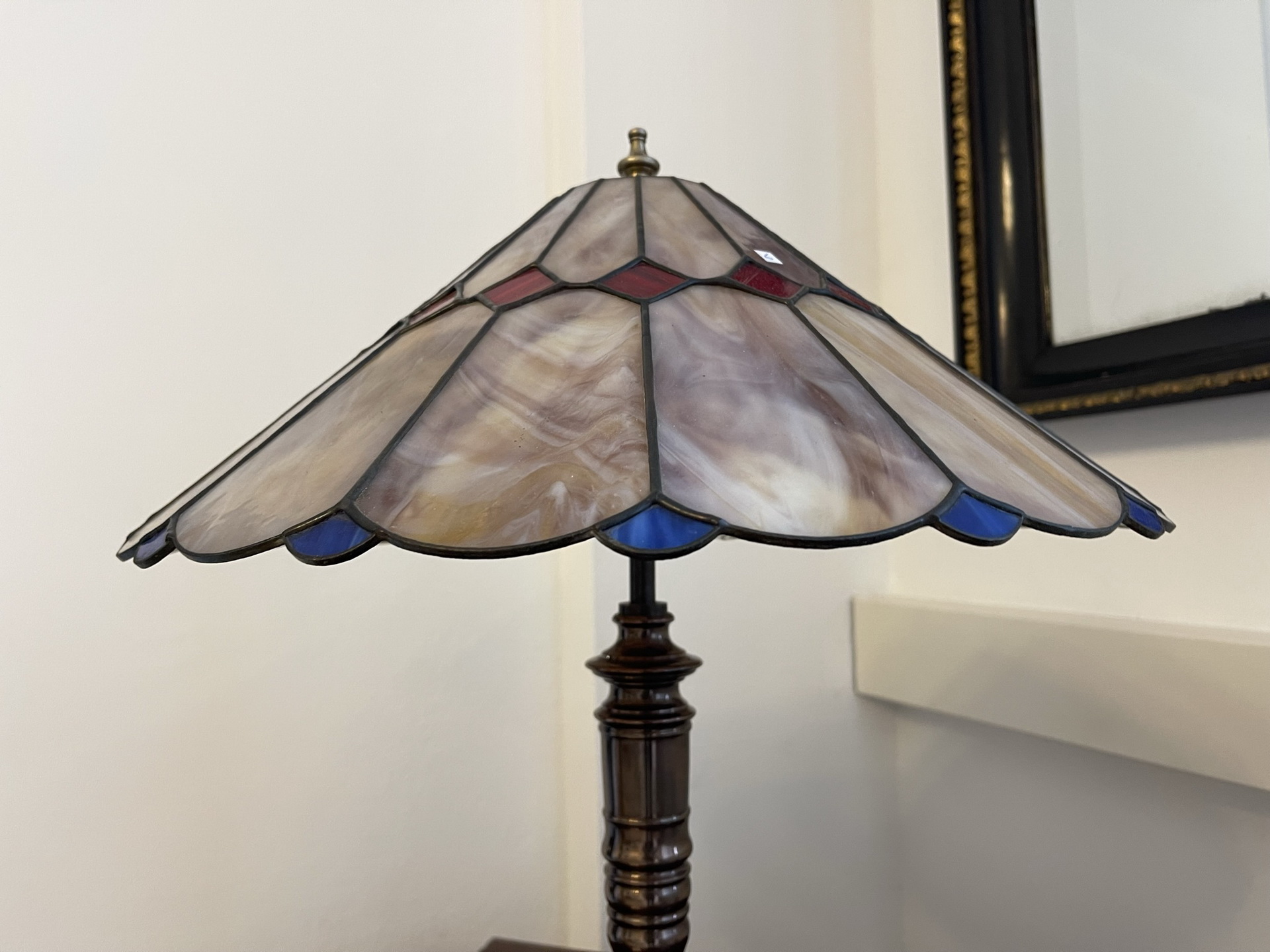 tiffany-glaskunst-_59 Echtglas Lampe Tiffany Stil Handgefertigte Glaskunst von Klausner - Originale Tischleuchte Klaunser Kl6