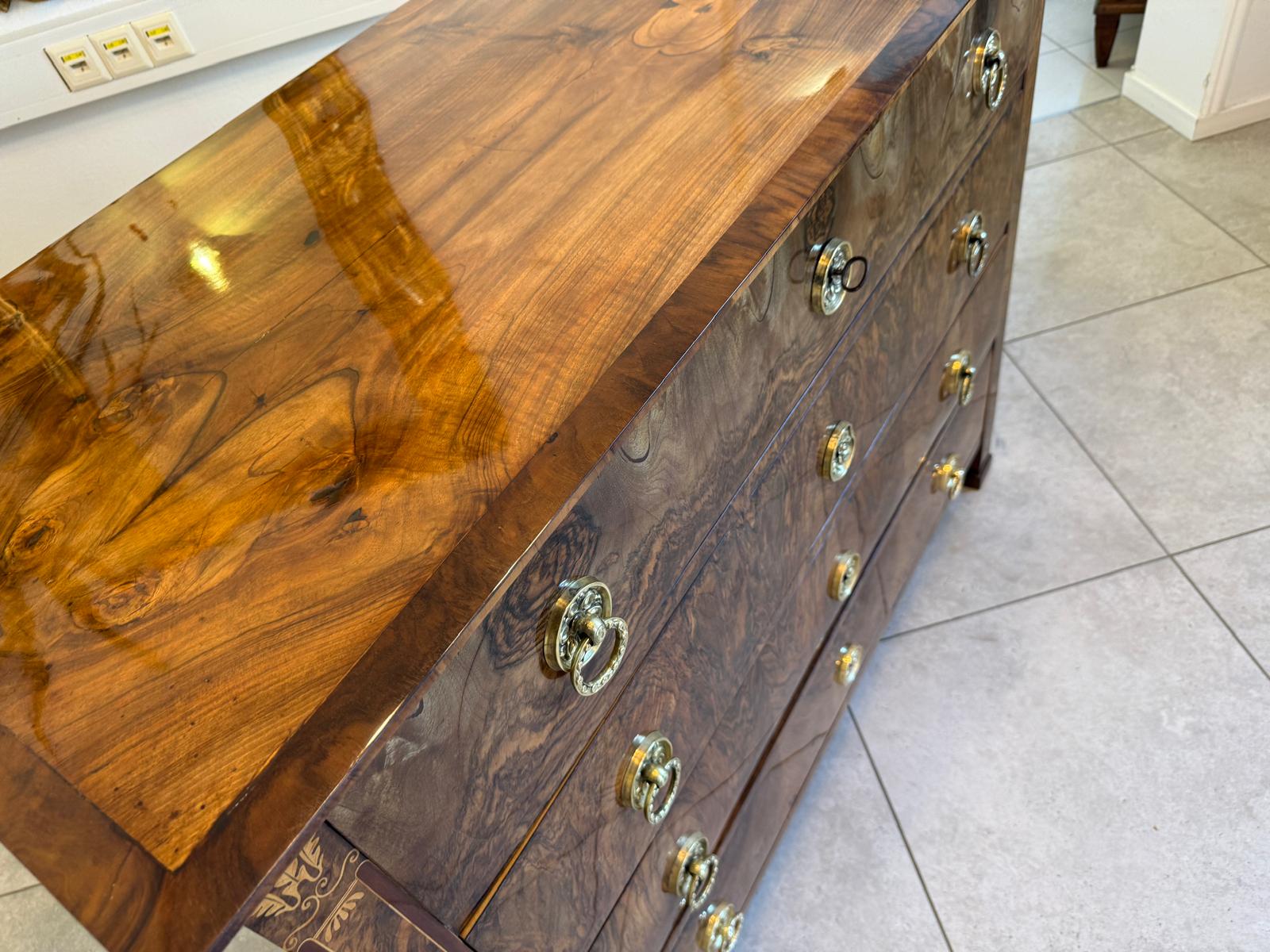 Restaurierte Biedermeier Kommode 4 Ladenkommode Nussholz Antiquität D1217