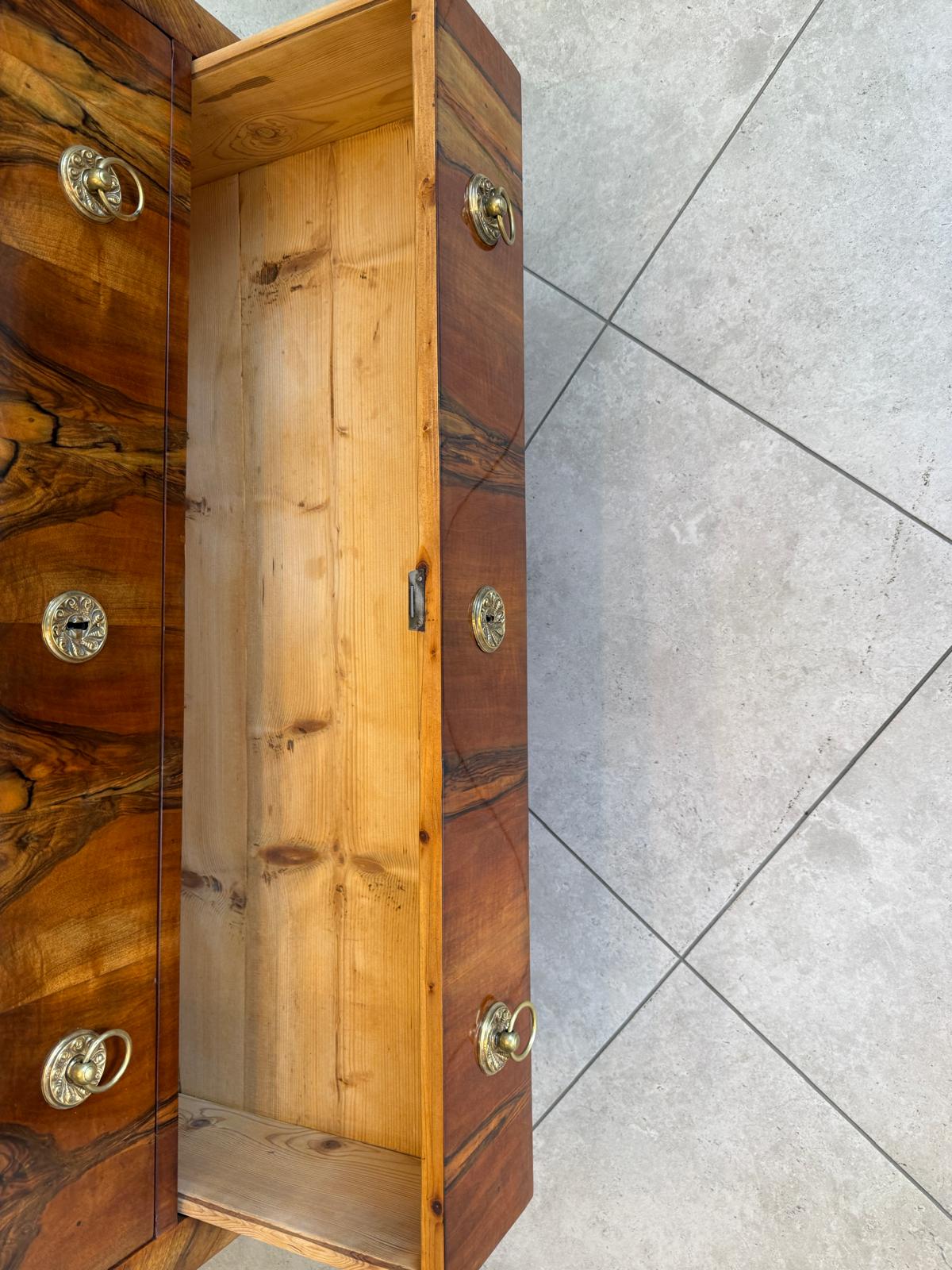 Biedermeier Kommode Nussholz Furniert Restauriert Antiquität um 1820 D2925