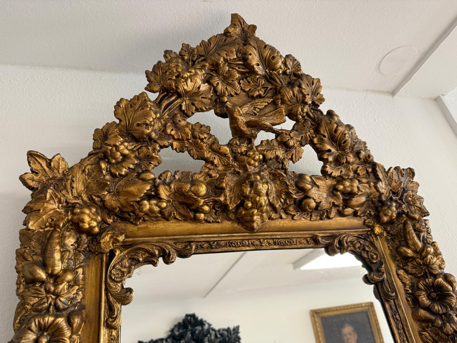 Rosenspiegel Ritterspiegel um 1860 Rosen Spiegel  Traum Rahmen G2167