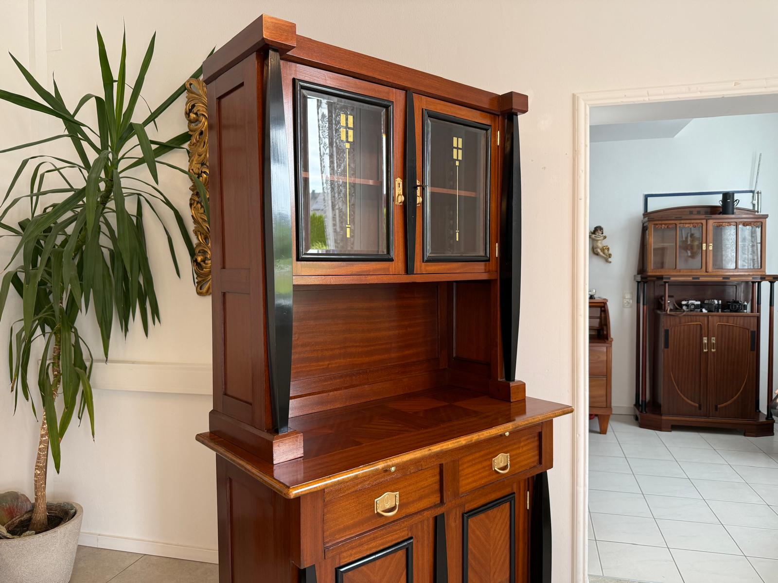 Restauriert Jugendstil Kredenz Bücherschrank Antiquität G1859