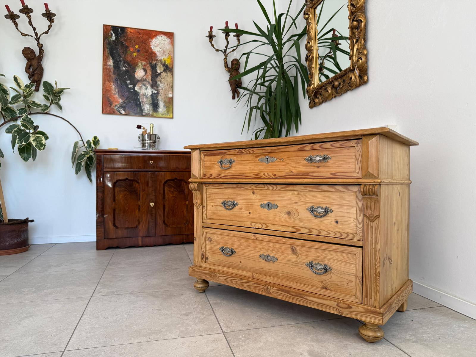 Gründerzeit Laden Kommode Restauriert Weichholz Bauernkommode G1848