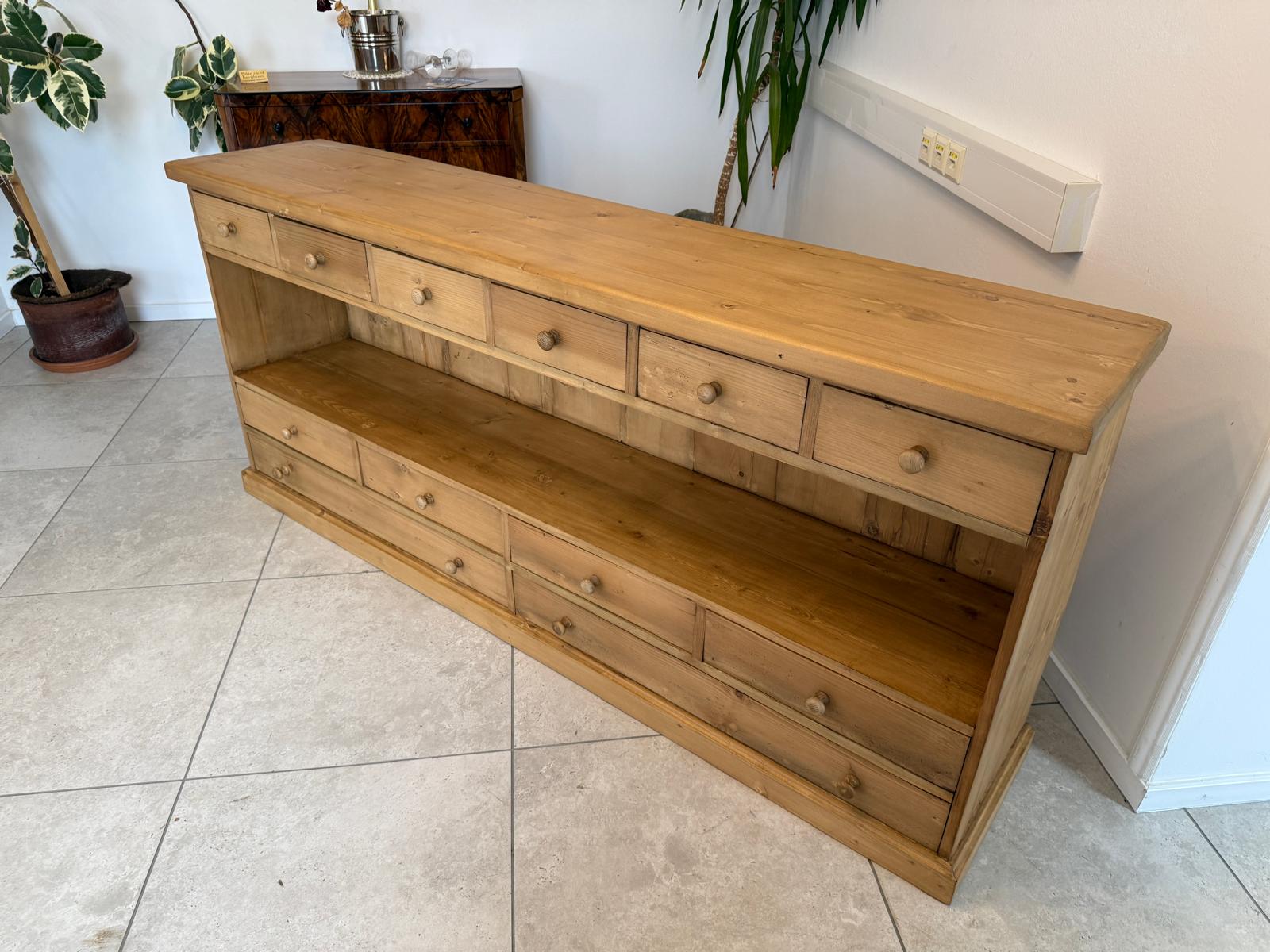 SALE Bäuerliche 12 Laden Kommode Anrichte Sideboard Weichholz G2073