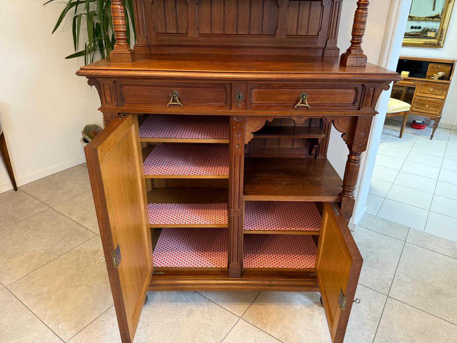 Originale Gründerzeit Anrichte Schrank Vertiko Schrank RegalG2234