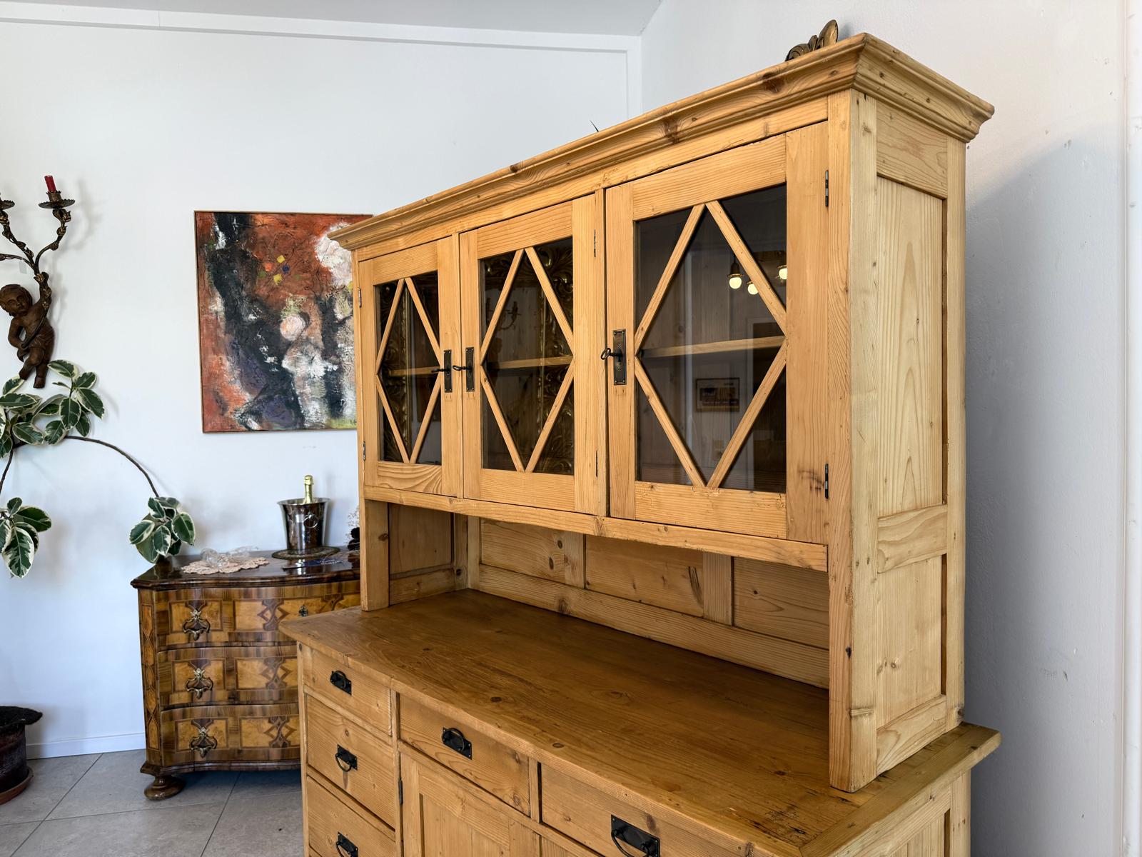 Jugendstil Küchenkredenz Weichholz Unikat Bauernkredenz D2692