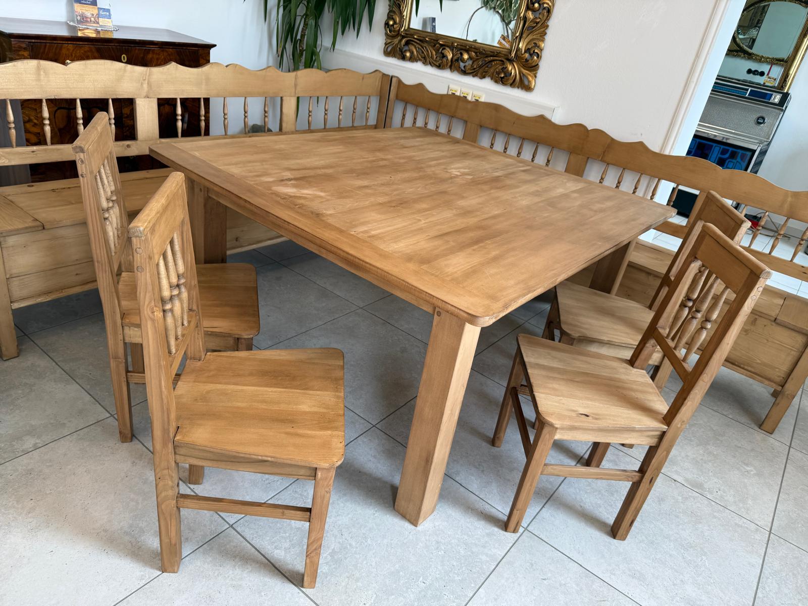 Bauernstube Eckbankgruppe Bauerntisch 4 Sessel Fichtenholz D2448