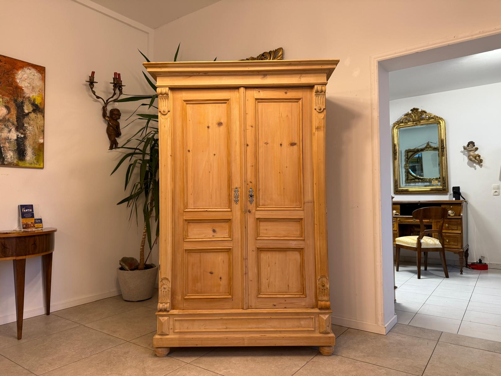 Originaler 2 türiger Bauernschrank Gründerzeit Naturholzschrank G2398