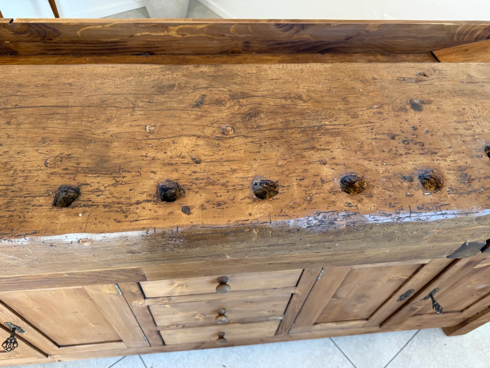 Urige Hobelbank Werkbank Pult Tresen Ladenschrank G2183