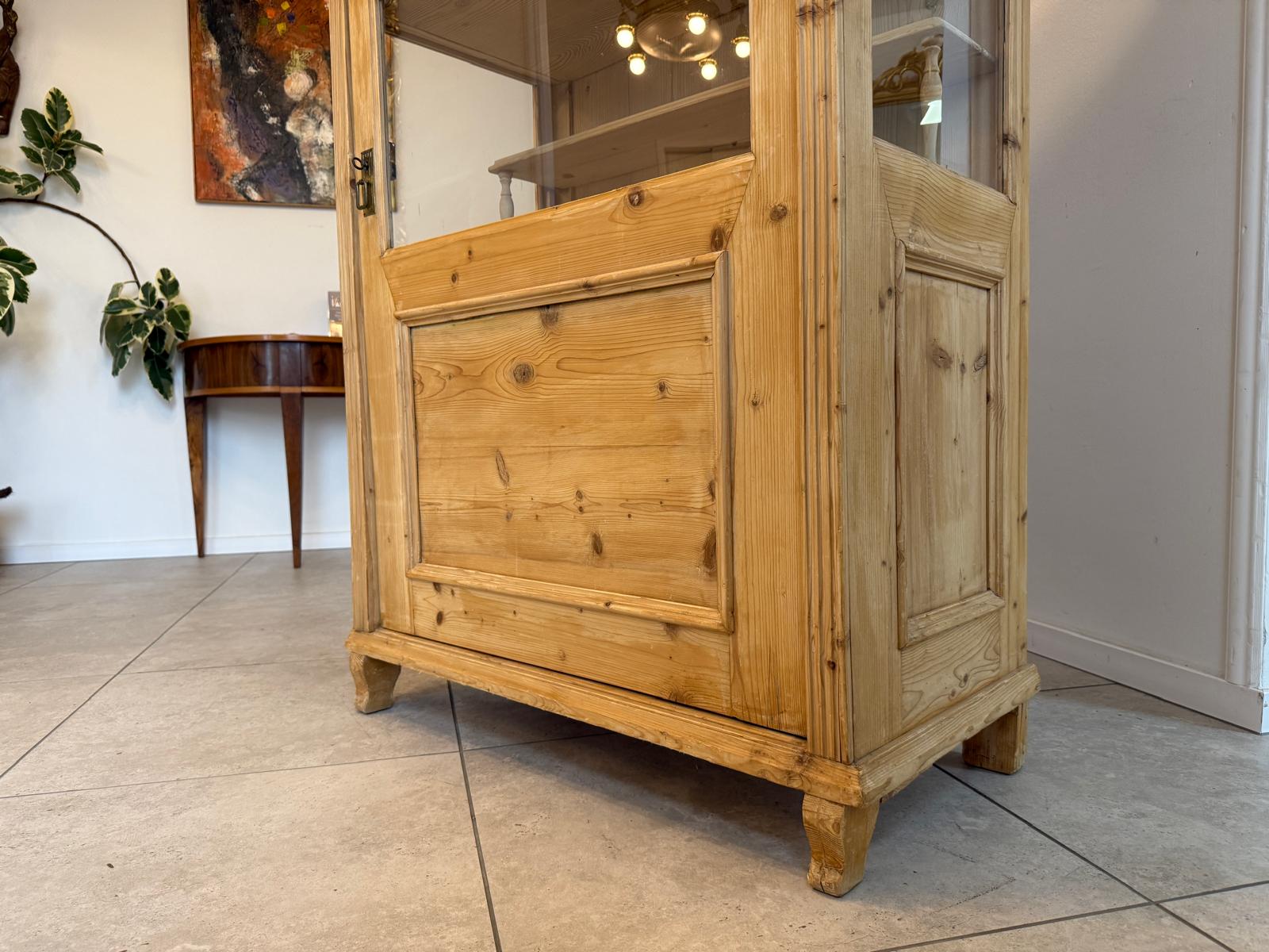 Bäuerliche Gründerzeit Vitrine Bauernvitrine Bauernschrank Naturholz G2215