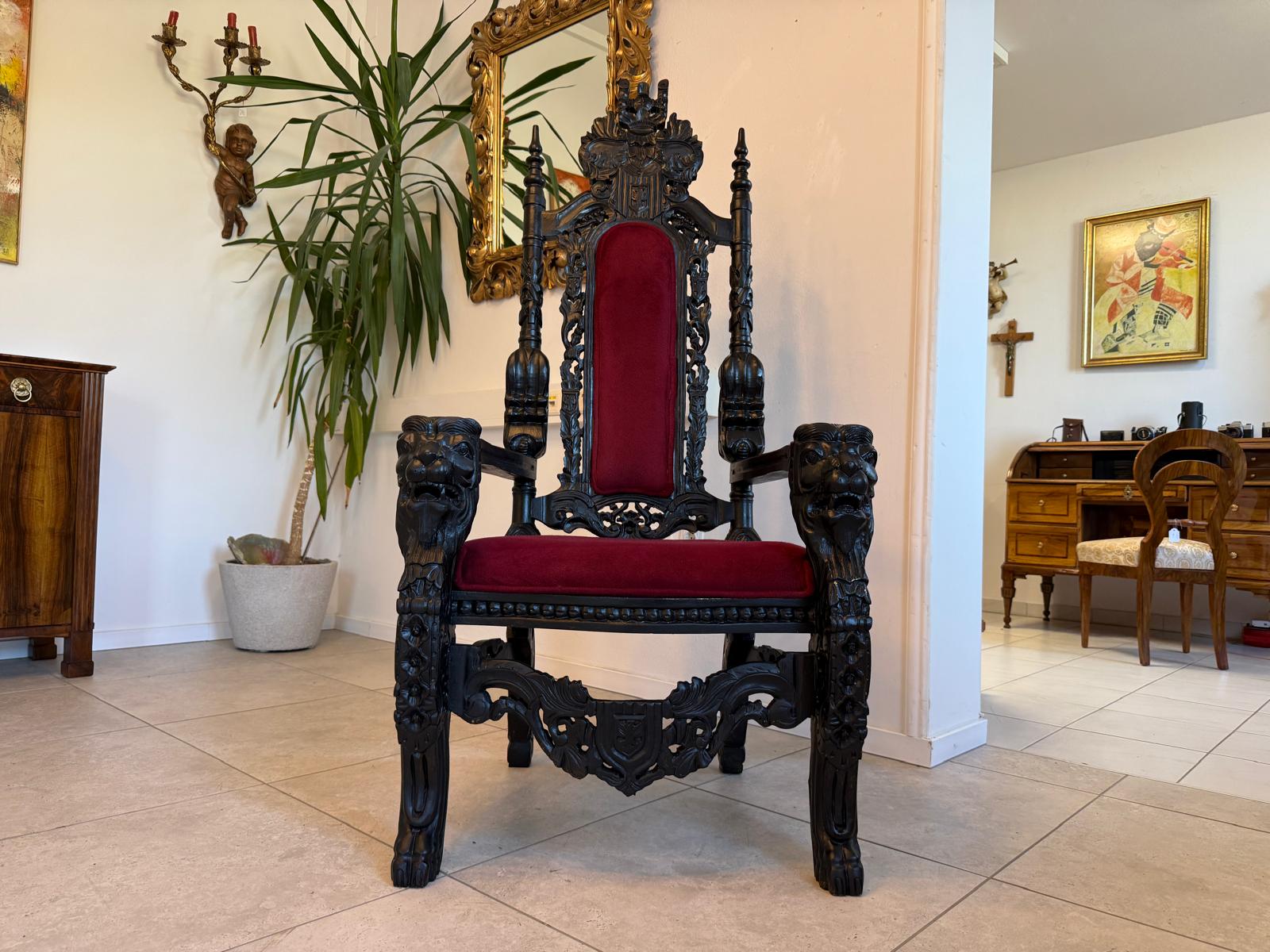 Prachtvoller Fauteuil Stuhl Königssessel Prunksessel Barockstil G2096