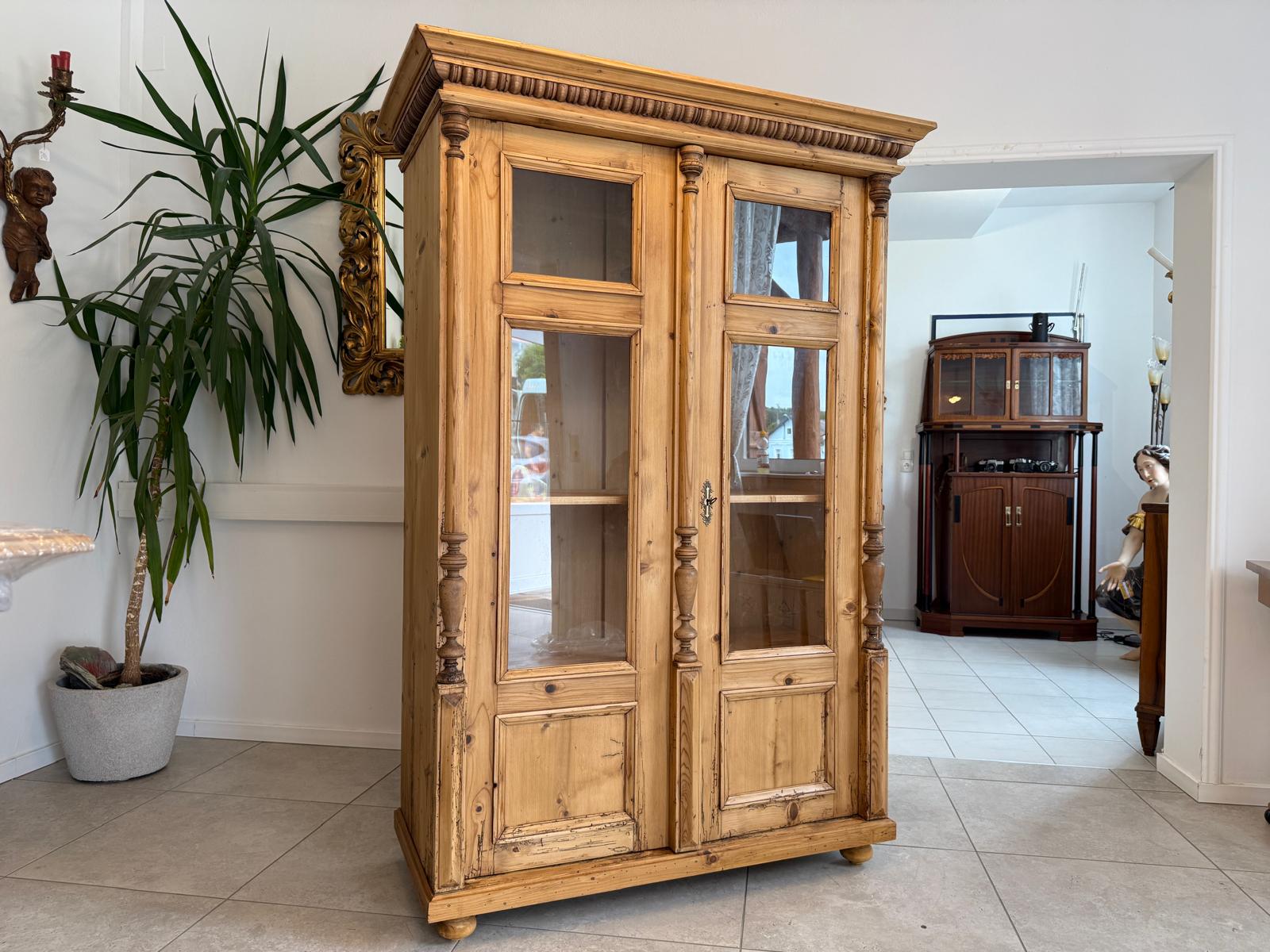 Restaurierte Gründerzeit Bauernvitrine Bauernschrank Originale G2032