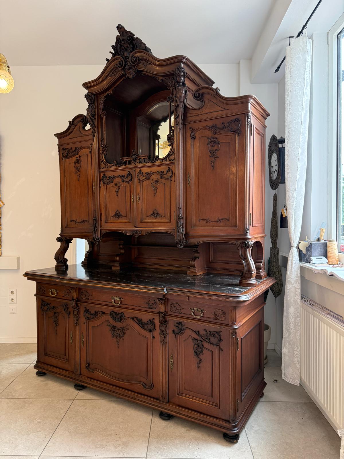 Figurales Pfeiferlbarock Aufsatzbuffet Altarschrank Aufsatzschrank / Buffet – D2658