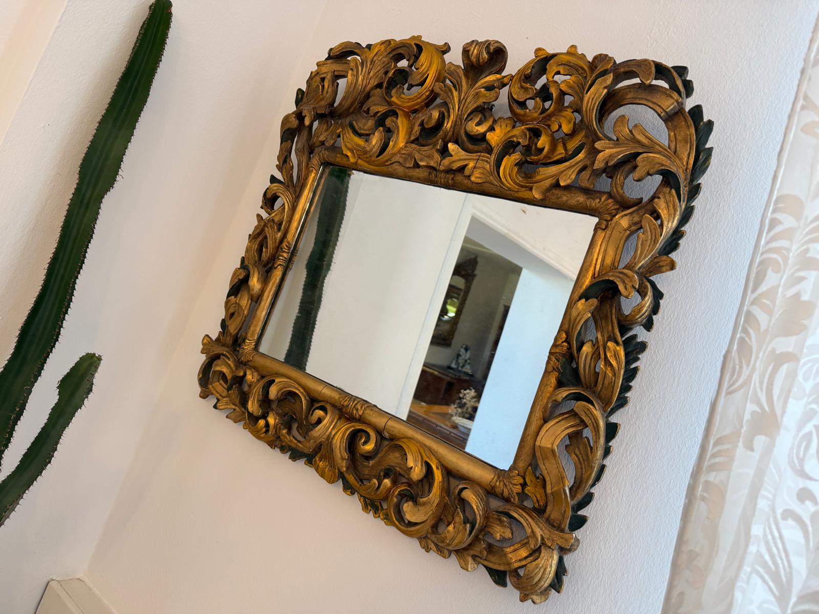 SALE Florentiner Spiegel Akanthusblattschnitzkunst Holzschnitzerei G2173