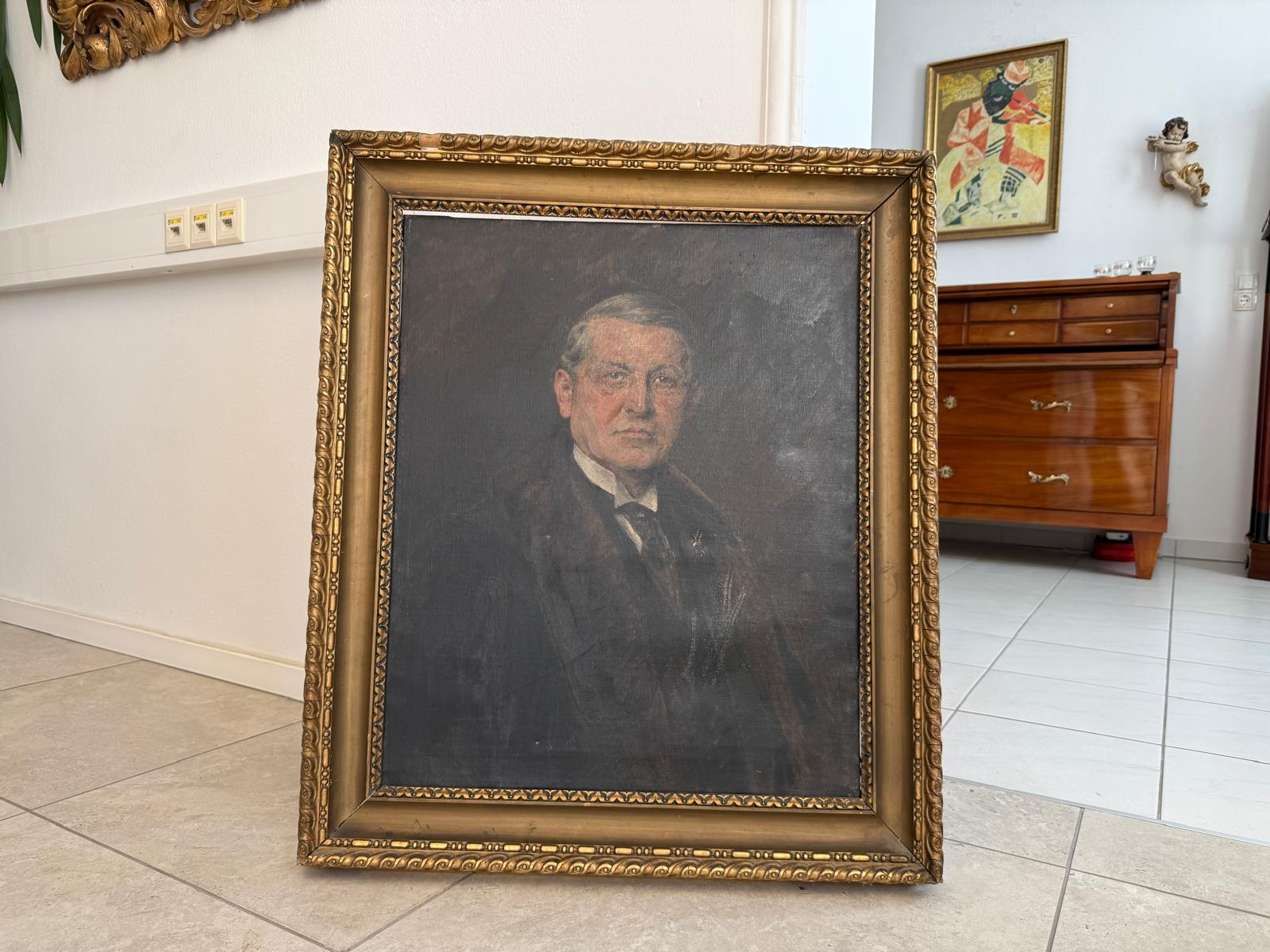 klassisches Herrenporträt, Öl auf Leinwand G1865