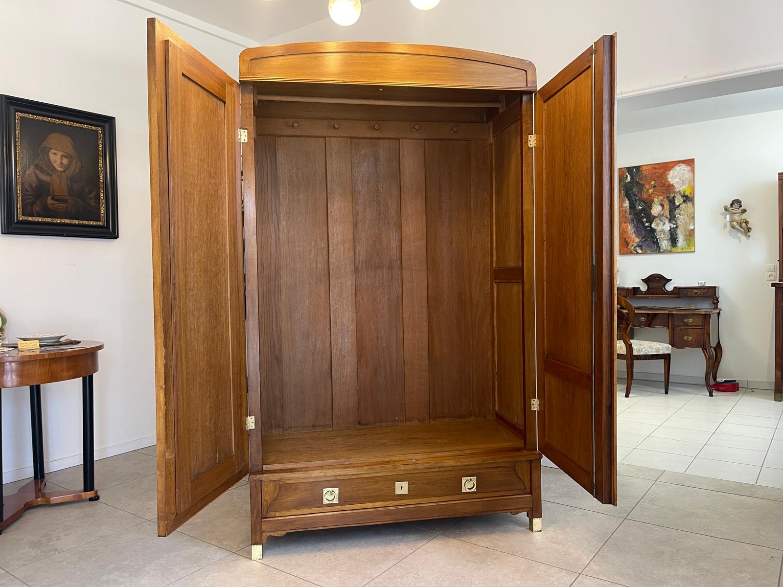 Restaurierter Jugendstil Garderobenschrank Spiegelschrank G1368