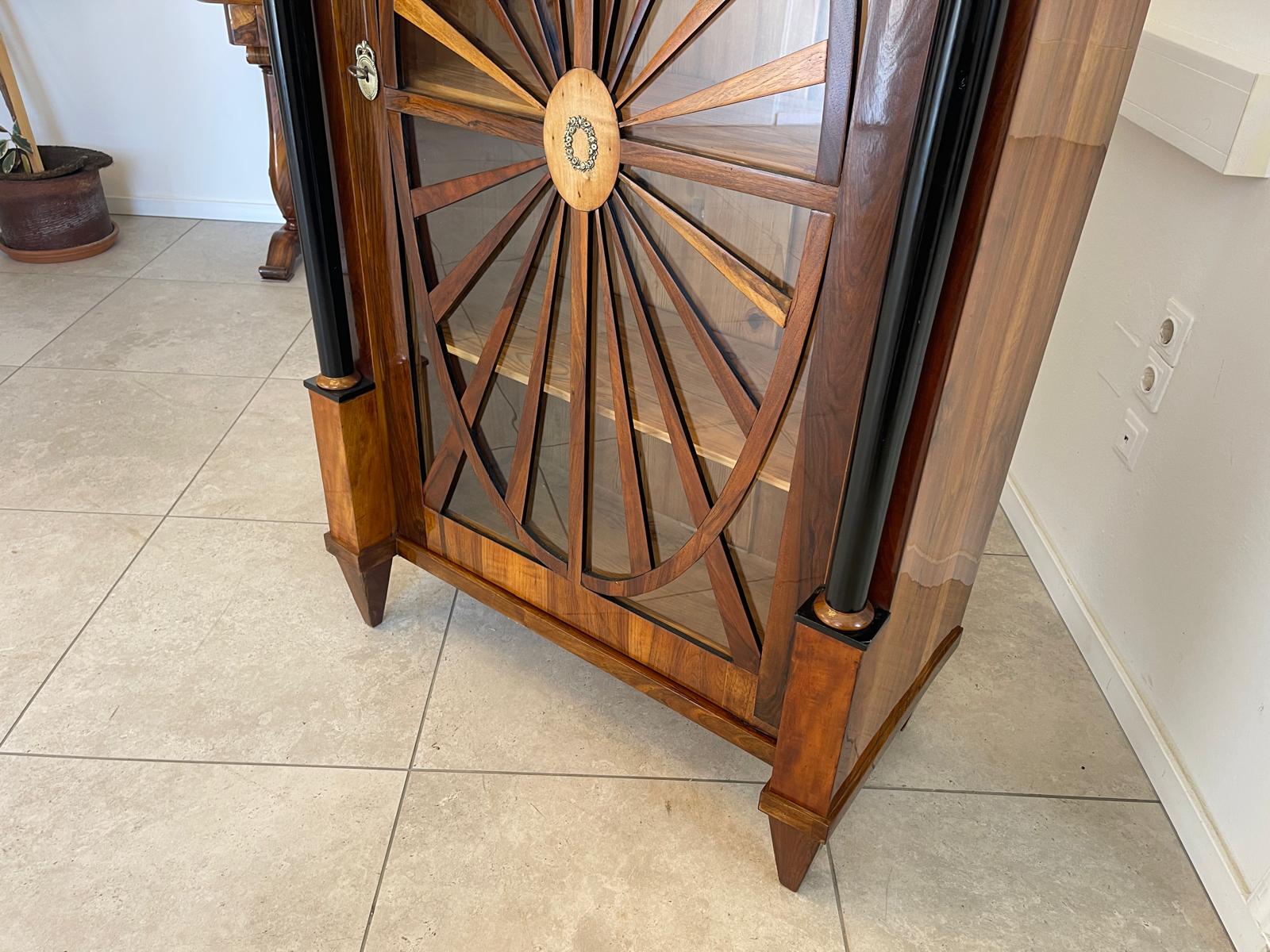 Sale Empire Vitrine Sonnenvitrine Bücherschrank Bibliotheksschrank NussholzAntiquität G1373-1