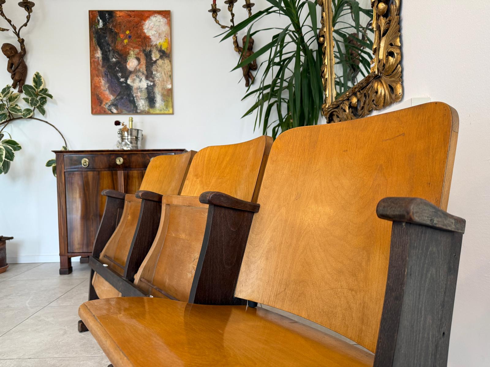 Originale Kinosessel 3er Sitz Klappstuhl Stuhl Sitzgruppe G2128
