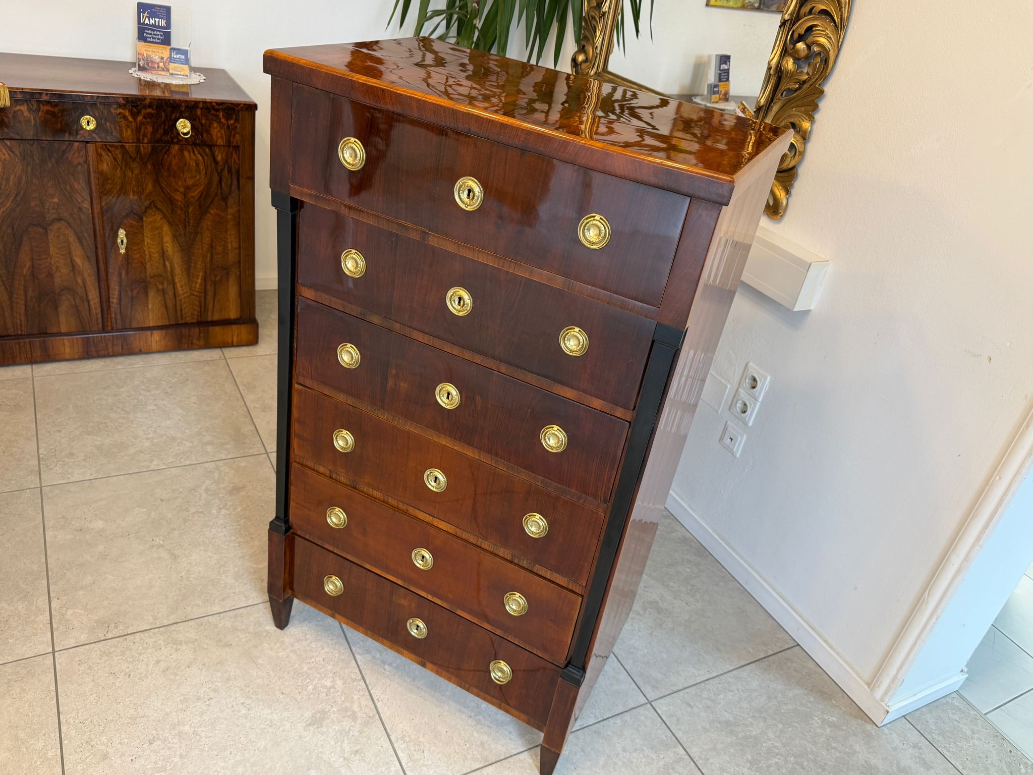 Sale Restaurierte Biedermeier Wochenkommode Nussholz Antiquität D1108