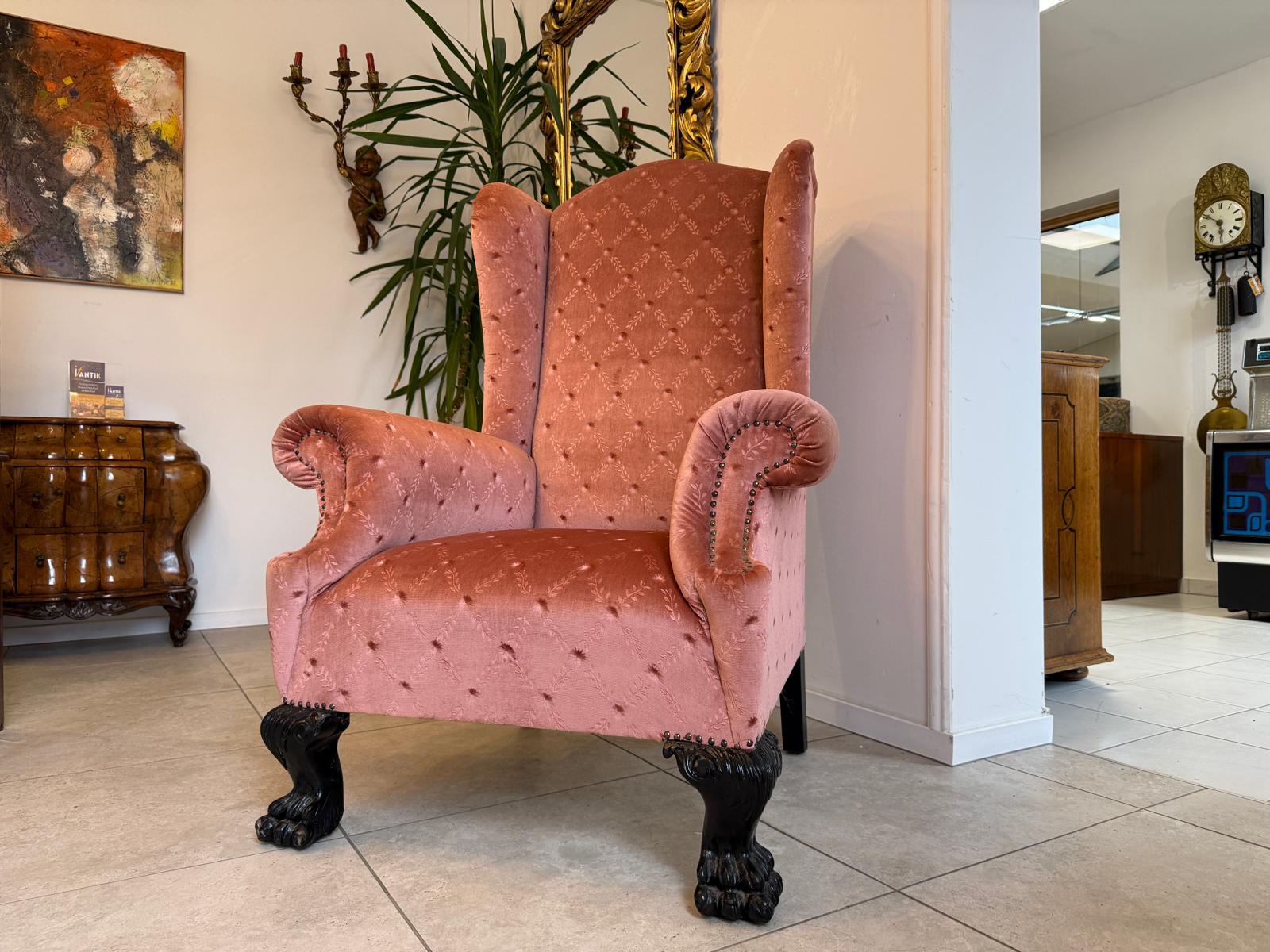 Originaler Historismus Ohrenfauteuil Ohrensessel Fauteuill D1152