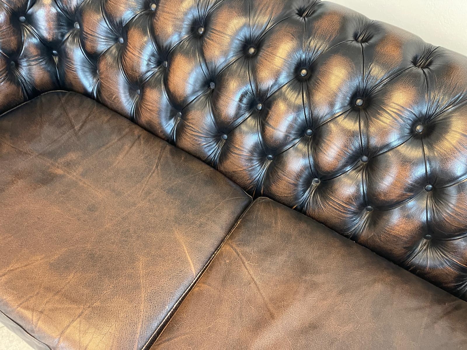 Chesterfield 3er Clubsofa Diwan Couch Zigarrenbraun G1333 Kopie