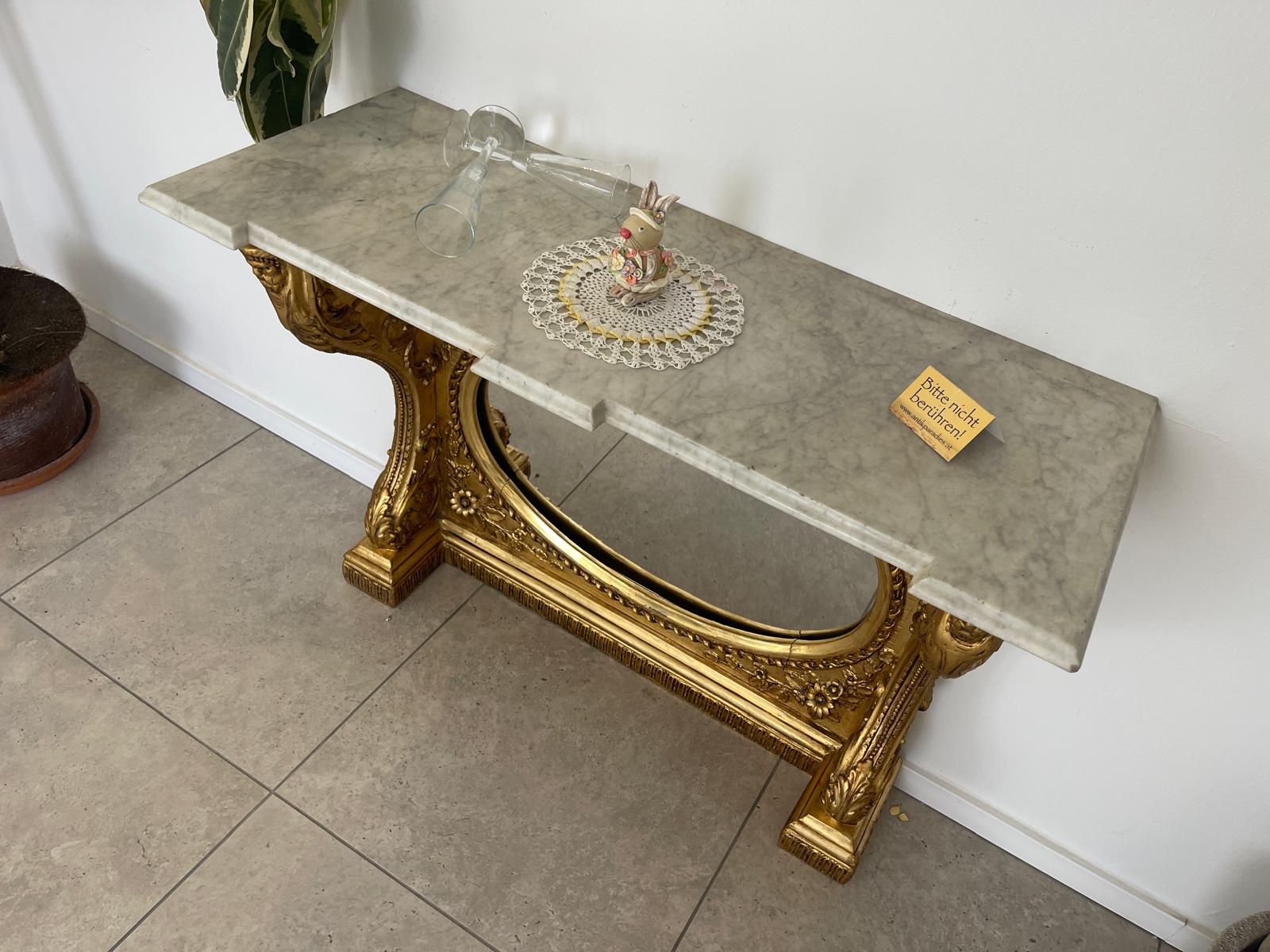 SALE Vergoldete Biedermeier Konsole Podest Antiquität G1339