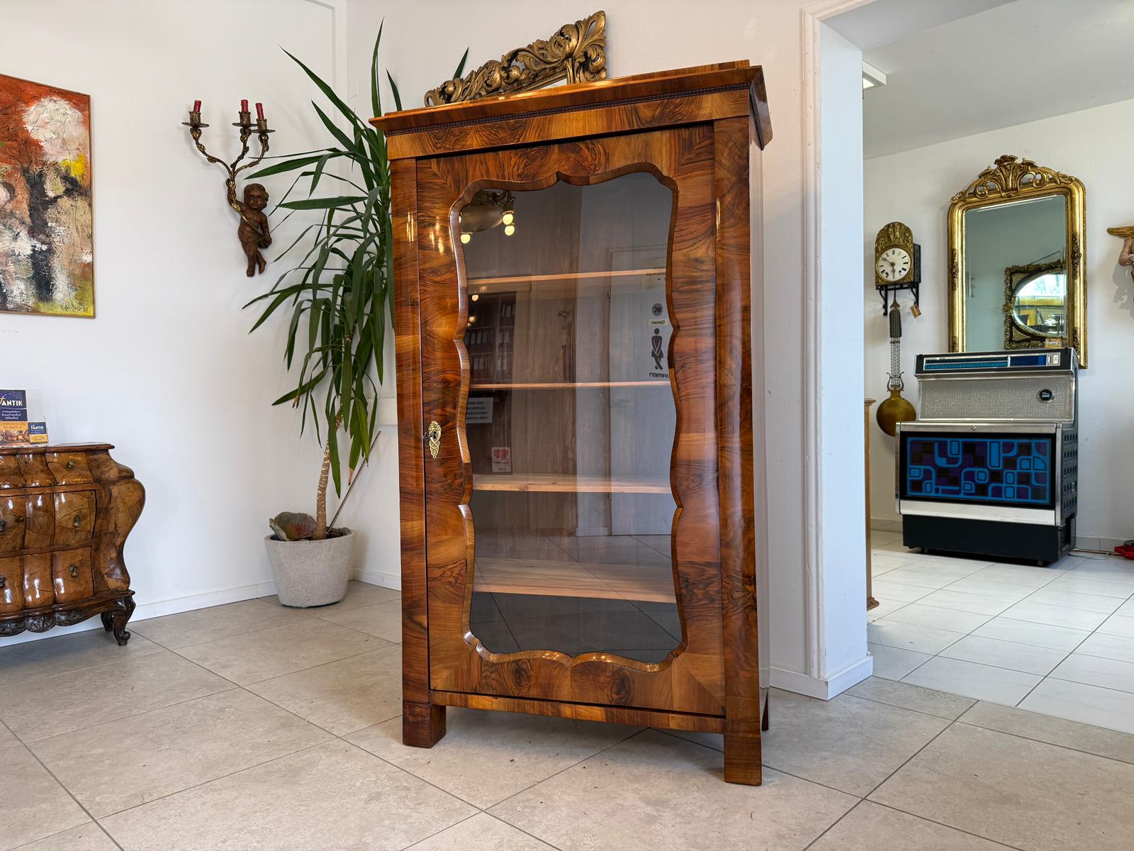 Antike Antiquität Spät Biedermeier Vitrine Bücherschrank Antiquität D1189