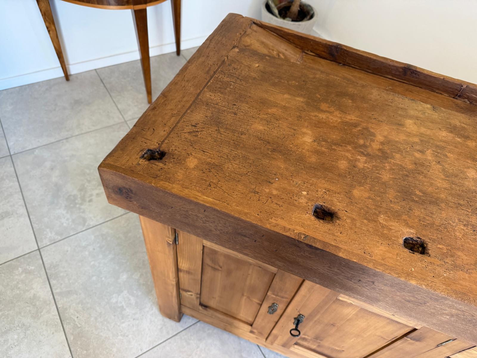 Urige Hobelbank Werkbank Pult Tresen Ladenschrank Antik G2191