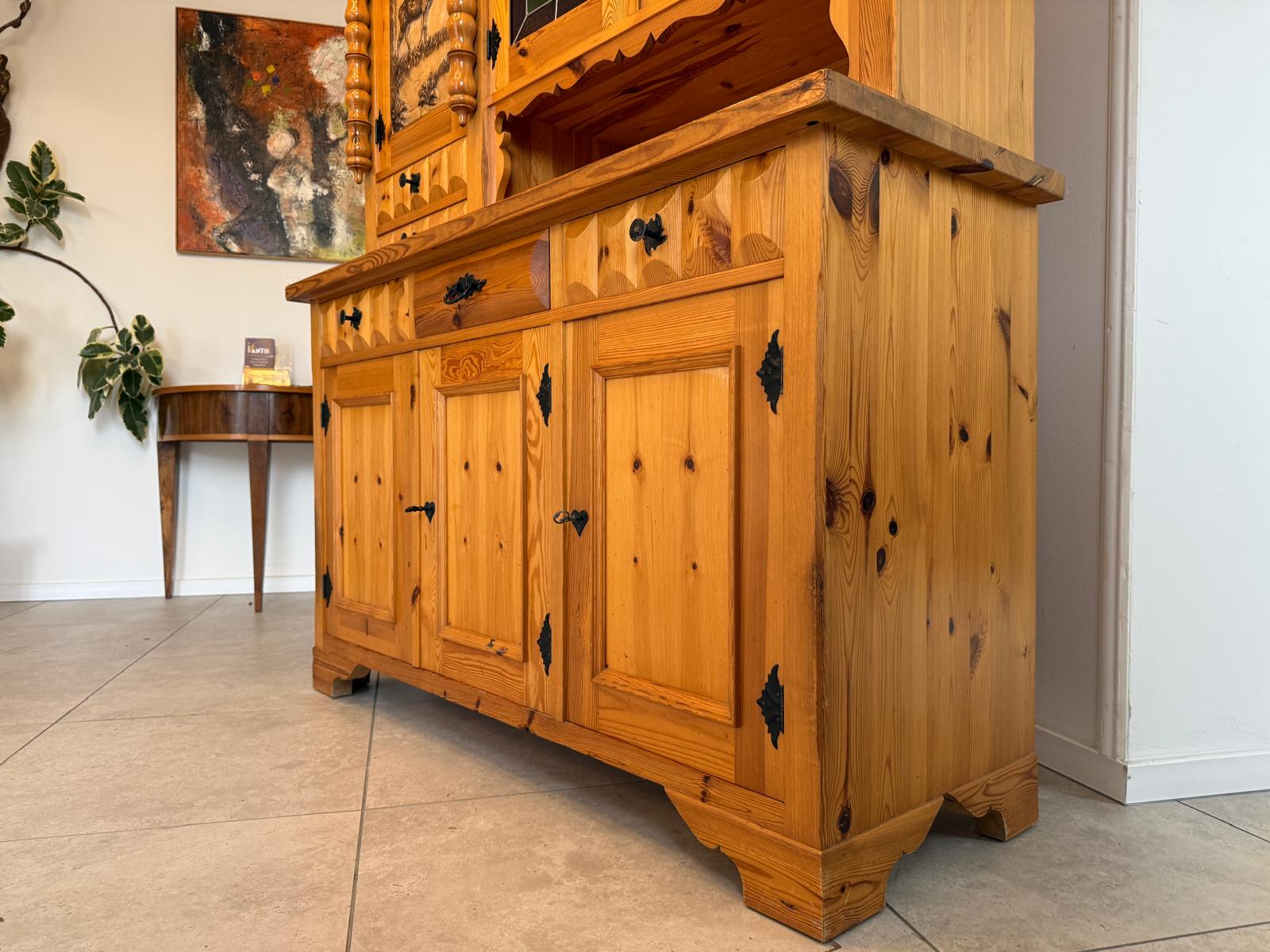 Zirbenholz Kredenz Butzenglas Küchenschrank G2174