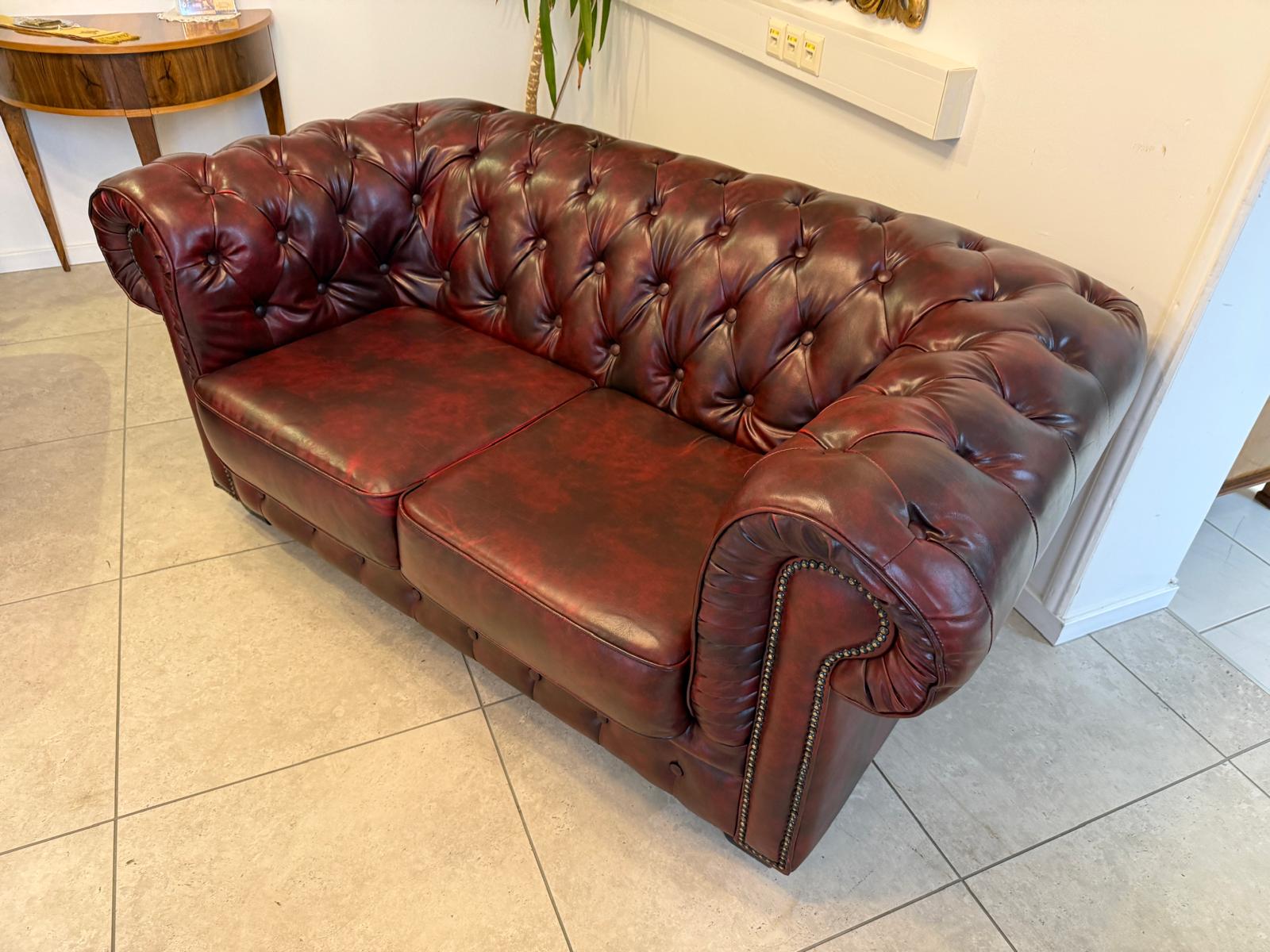 Chesterfield Ensemble 3 teilig Ledersofa Fauteuils Clubmöbel Cultmöbel G2264