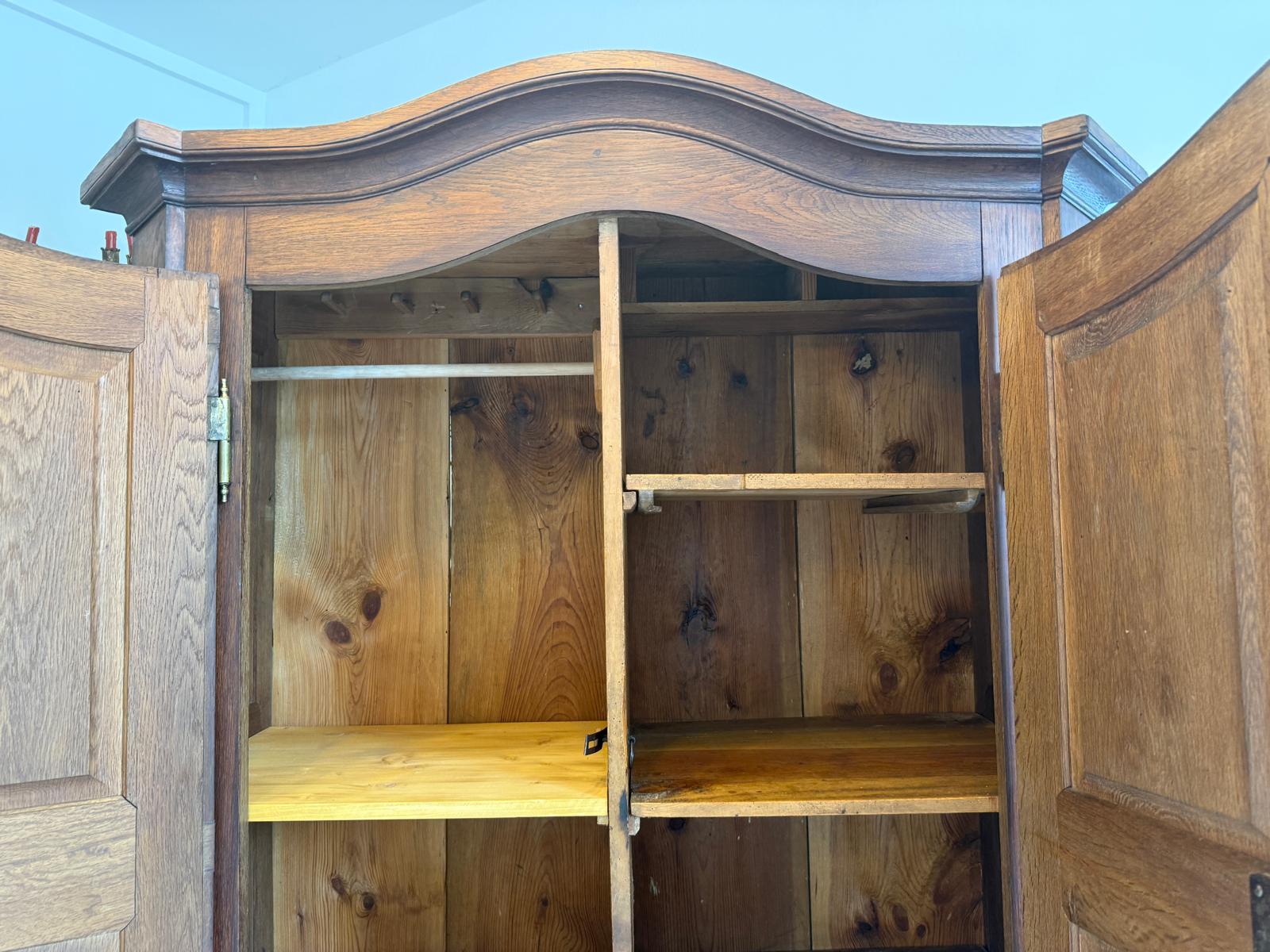 Barock Hallenschrank Schrank Eichenholz Geschnitzt D2626