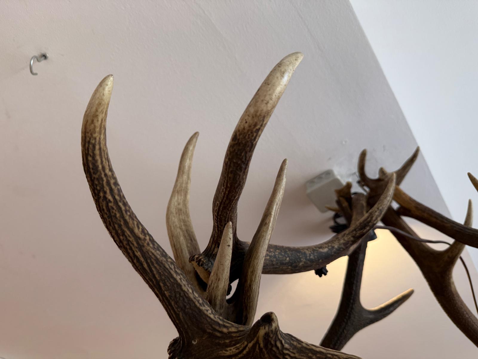  Bauernlampe Geweihleuchte Jagdlampe Hirschlampe G1993