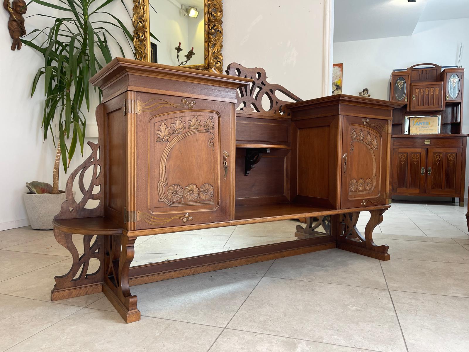 Hübscher Jugendstil Aufsatz Ersatzspender Wandboard G1358