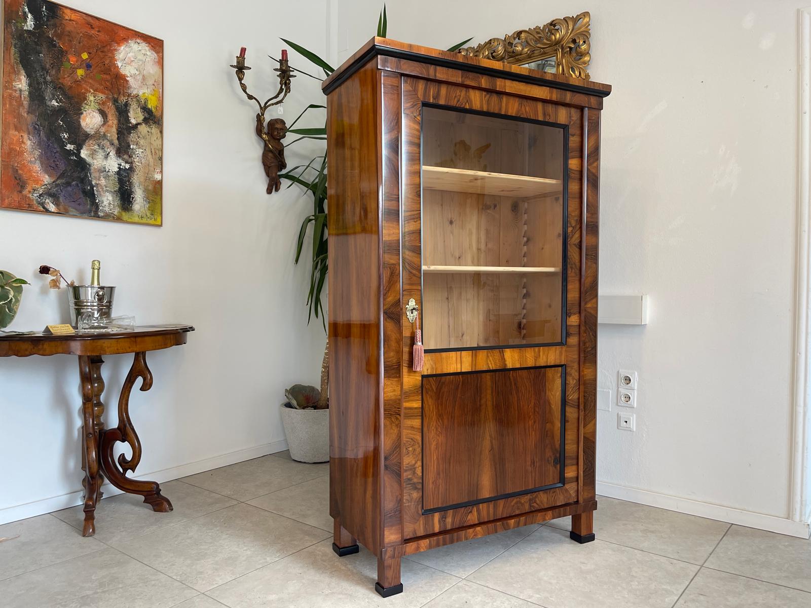 Originale Biedermeier Vitrine Glasschrank Antiquität Bücherschrank G1746