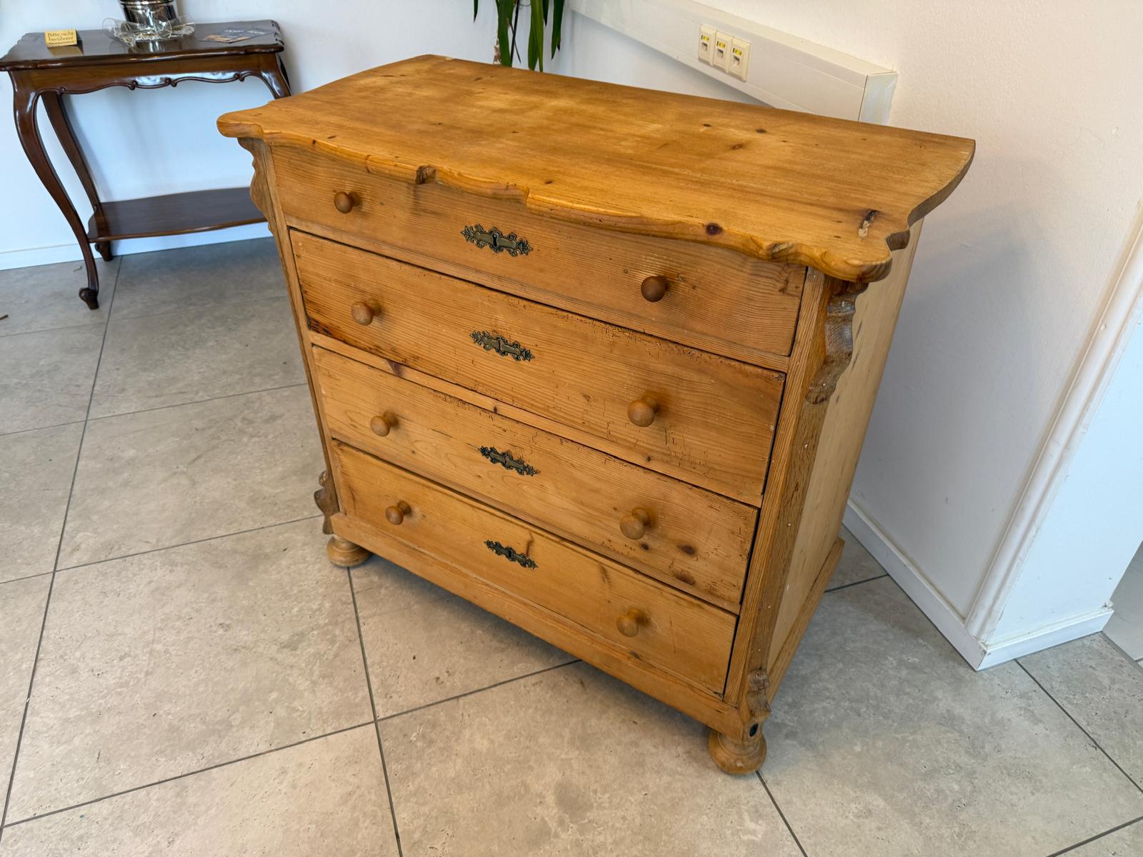 Gründerzeit 4 Laden Kommode Ladenschrank Naturholz Bauernkommode G1837