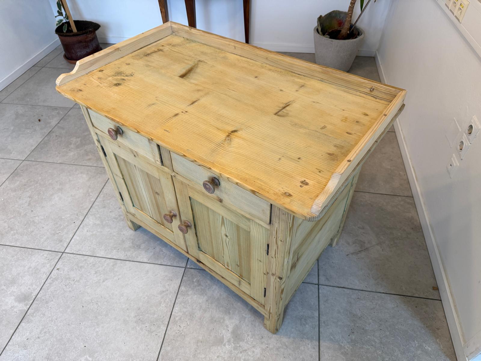 Bäuerliche Wickelanrichte Kommode Naturholz Antik & Alt D1075