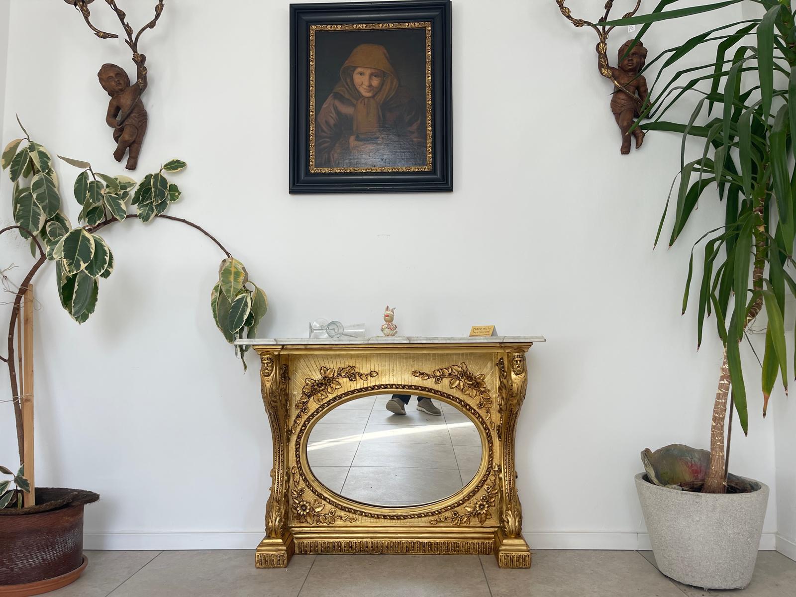 SALE Vergoldete Biedermeier Konsole Podest Antiquität G1339