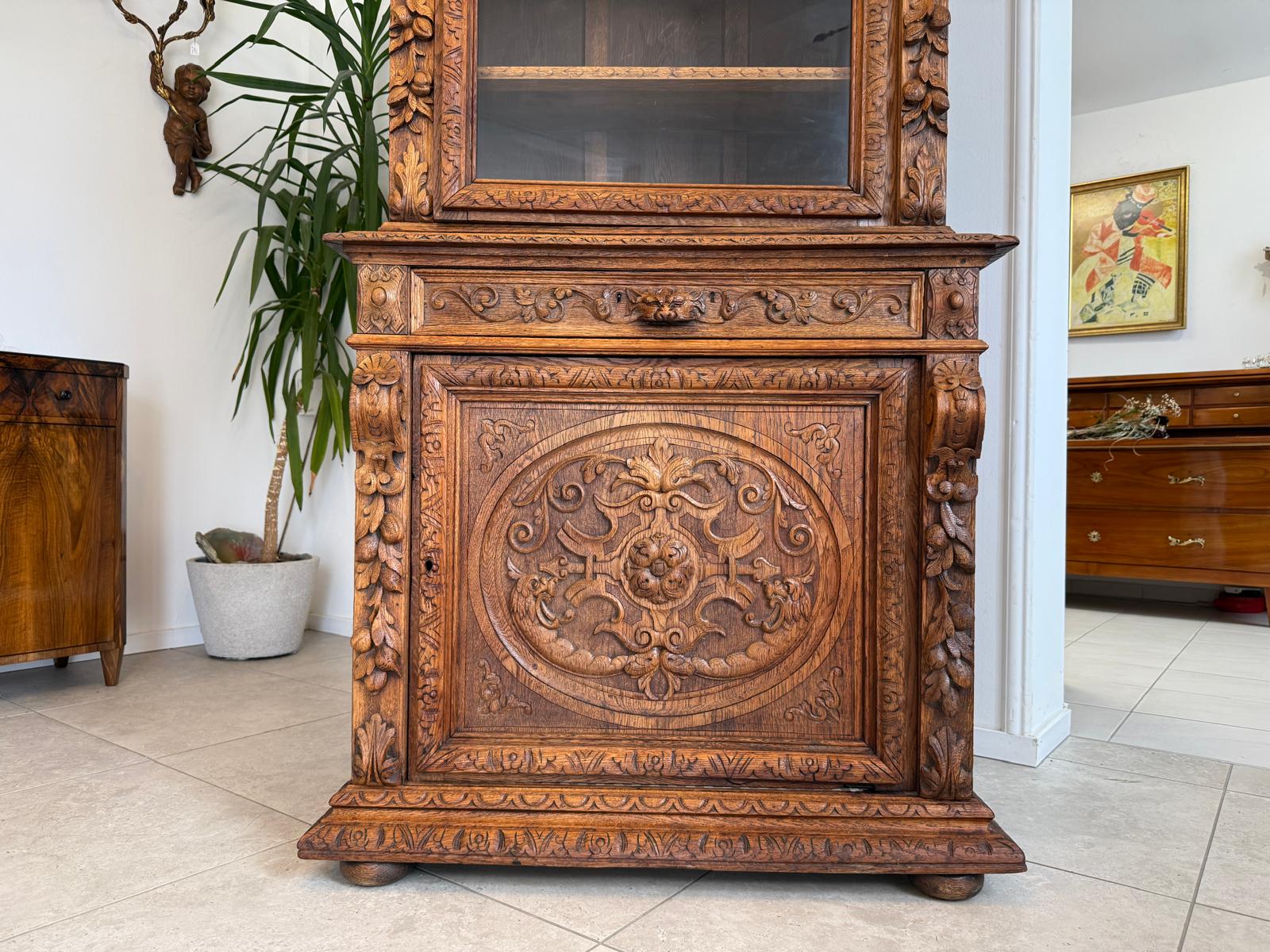 Gründerzeit Aufsatzbuffet Schnitzkunst Antiquität G1908