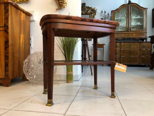 Jugendstil Tisch Beistelltisch Tischerl braun Granitplatte X2570